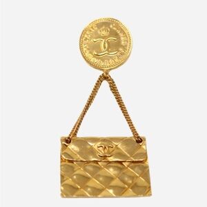 Pre-Owned Chanel 1995 CC Swing Bag Brooch Gold-Plated